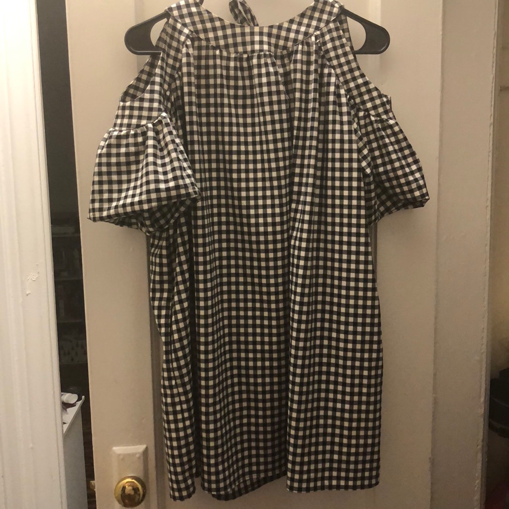 Gingham Babydoll Dress With Pockets